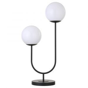 Hudson & Canal - Dufrene 2-Light Table Lamp with Glass Shades in Blackened Bronze/White Milk - TL1990