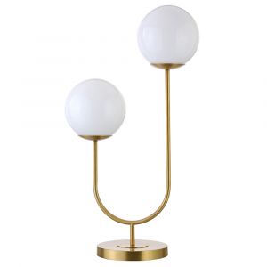 Hudson & Canal - Dufrene 2-Light Table Lamp with Glass Shades in Brass/White Milk - TL1991