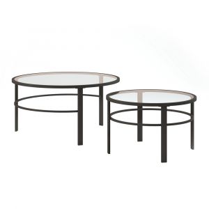 Hudson & Canal - Gaia Round Nested Coffee Table in Blackened Bronze - CT0051