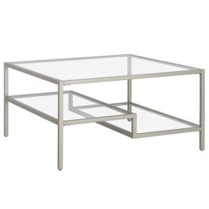 Hudson & Canal - Lovett 32'' Wide Square Coffee Table in Satin Nickel - CT1044