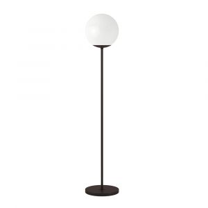 Hudson & Canal - Theia Globe & Stem Floor Lamp with Plastic Shade in Blackened Bronze/White - FL0205