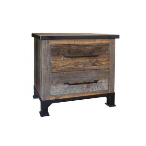 IFD - Antique Gray 2 Drawers Night Stand - IFD9771NTS