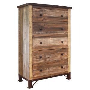 IFD - Antique Multicolor 5 Drawer Chest - IFD966CHEST