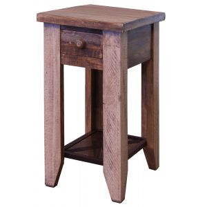 IFD - Antique Multicolor Chair Side Table w/1 Drawer - IFD968CST