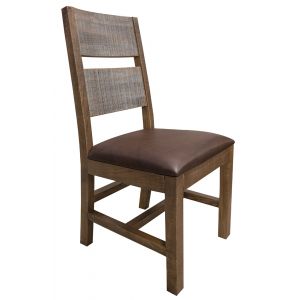 IFD - Antique Multicolor Chair w/ Solid Wood - Faux Leather Seat -Multicolor Finish (Set of 2) - IFD9671CHR