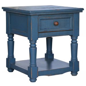 IFD - Aruba 1 drawer, End Table, Dark Blue Finish - IFD7331ENDDK