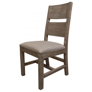 IFD - Marble Solid wood Chair, w/ Gray Fabric Seat (Set of 2) - IFD6391CHR