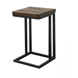 IFD - Maya Iron base & Wooden Top, C-Shaped Table - IFD7861MTN