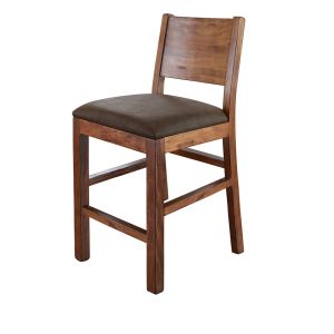 IFD - Parota 24'' Barstool - with Faux Leather Seat (Set of 2) - IFD865BS24