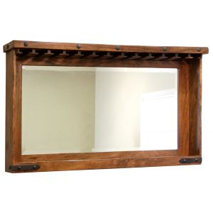 IFD - Parota Mirror Bar w/Glass Holders & Shelf - IFD866MIR-BAR