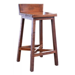 IFD - Pueblo 30'' Stool w/Wooden Seat & Base - Brown Finish - IFD360BS30