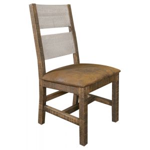 IFD - Pueblo Gray Solid Wood Chair w/Fabric Seat (Set of 2) - IFD3401CHR