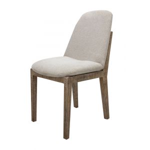 IFD - Sahara Upholstered Chair Beige Fabric & Wooden Base (Set of 2) - IFD2952CHUBG