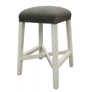 IFD - Stone 24'' Stool w/Fabric Seat & Ivory Finish - IFD4691STL24