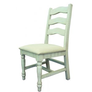 IFD - Stone Solid Wood Chair w/Fabric Seat Ivory Finish (Set of 2) - IFD4691CHRIV