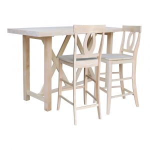 International Concepts - Bar Height Table with 2 Bar Height Stools - 30