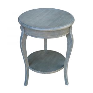 International Concepts - Cambria Round End Table in Heather Grey-Antique Washed Finish - OT105-18R-18