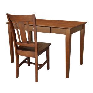 International Concepts - Desk with Drawer - Basic Size and Chair in Espresso Finish in Espresso Finish - K-581-41-10