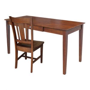 International Concepts - Desk with Drawer - Larger Size and Chair in Espresso Finish in Espresso Finish - K-581-42-10