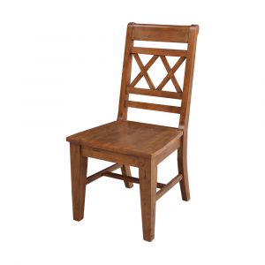 International Concepts - Double X- Back Chair in Distressed Oak Finish (Set of 2) - C42-47P