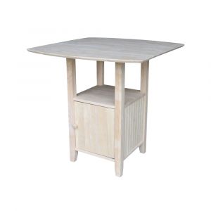 International Concepts - Dual Drop Leaf Bistro Table - Counter Height with Storage - T-3638DPG