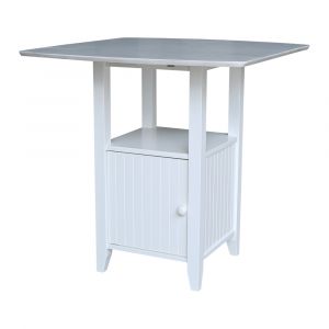International Concepts - Dual Drop Leaf Bistro Table - Counter Height with Storage - T128-3638DPG