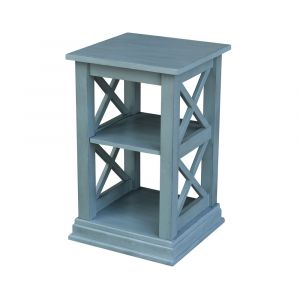 International Concepts - Hampton Accent Table with Shelves in Ocean Blue - Antique Rubbed Finish - OT32-70A