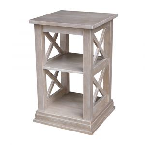 International Concepts - Hampton Accent Table with Shelves in Washed Gray Taupe Finish - OT09-70A