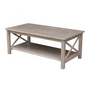 International Concepts - Hampton Coffee Table in Washed Gray Taupe Finish - OT09-70C