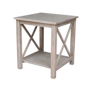 International Concepts - Hampton End Table in Washed Gray Taupe Finish - OT09-70E
