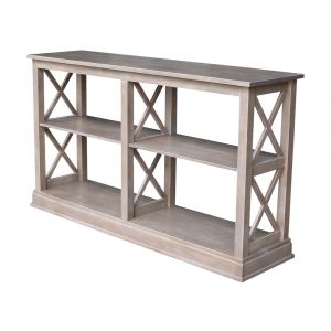 International Concepts - Hampton Sofa - Server Table with Shelves in Washed Gray Taupe Finish - OT09-70SL
