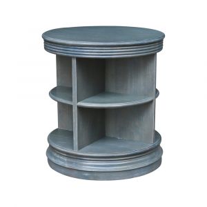 International Concepts - Library End Table - Round in Heather Grey-Antique Washed Finish - OT105-47ER
