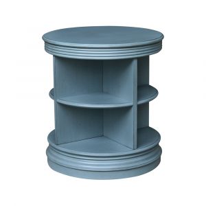 International Concepts - Library End Table - Round in Ocean Blue - Antique Rubbed Finish - OT32-47ER
