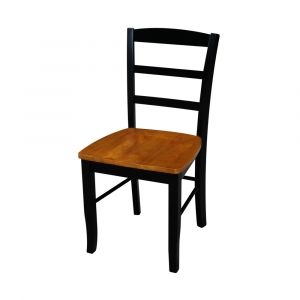 International Concepts - Madrid Ladderback Chair in Black / Cherry Finish (Set of 2) - C57-2P