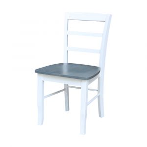 International Concepts - Madrid Ladderback Chair in White/Heather Gray Finish (Set of 2) - C05-2P