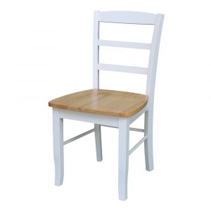 International Concepts - Madrid Ladderback Chair in White / Natural Finish (Set of 2) - C02-2P