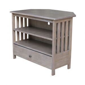 International Concepts - Mission Corner Tv Stand in Washed Gray Taupe Finish - TV09-27