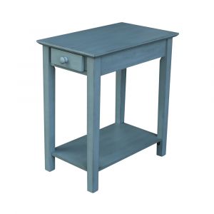 International Concepts - Narrow End Table in Ocean Blue - Antique Rubbed Finish - OT32-2214