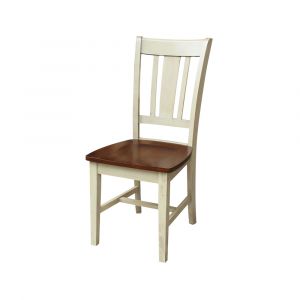 International Concepts - San Remo Splatback Chair in Antiqued Almond/Espresso Finish (Set of 2) - C12-10P