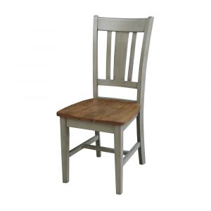 International Concepts - San Remo Splatback Chair in Hickory/Stone Finish (Set of 2) - C41-10P