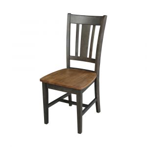 International Concepts - San Remo Splatback Chair in Hickory/Washed Coal Finish (Set of 2) - C45-10P