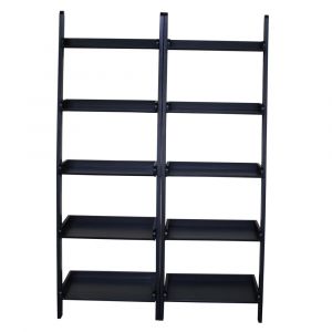 International Concepts (Set of 2 Pcs) - Lean To Shelf Units, with 5 Shelves in Black Finish - K-SH67-2660-2