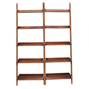 International Concepts (Set of 2 Pcs) - Lean To Shelf Units, with 5 Shelves in Espresso Finish - K-SH581-2660-2