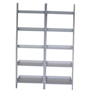 International Concepts (Set of 2 Pcs) - Lean To Shelf Units, with 5 Shelves in White Finish - K-SH69-2660-2