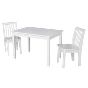 International Concepts (Set of 3 Pcs) - 2532 Table with 2 Mission Juvenile Chairs in White Finish in White Finish - K08-2532-263-2