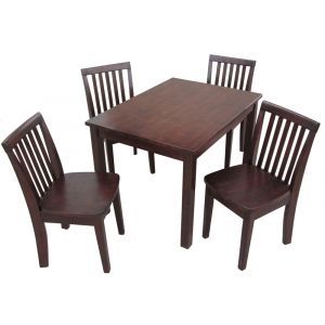 International Concepts - (Set of 5 Pcs) 2532 Table with 4 Mission Juvenile Chairs in Rich Mocha Finish in Rich Mocha Finish - K15-2532-263-4