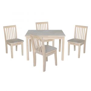 International Concepts - (Set of 5 Pcs) Table with 4 Mission Juvenile Chairs - K-2532-263-4