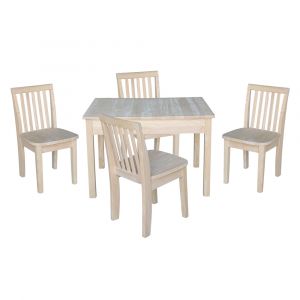 International Concepts - (Set of 5 Pcs) Table with 4 Mission Juvenile Chairs - K-JT2532L-263-4