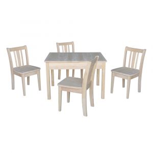 International Concepts - (Set of 5 Pcs) Table with 4 San Remo Juvenile Chairs - K-JT2532L-CC105-4