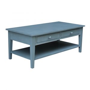 International Concepts - Spencer Coffee Table in Ocean Blue - Antique Rubbed Finish - OT32-8C